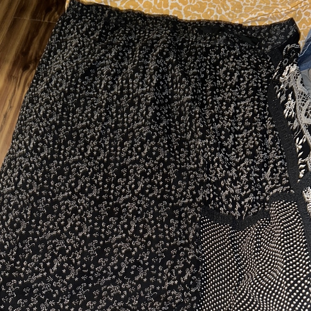 Black and White Asymmetrical Maxi Skirt for Night Out